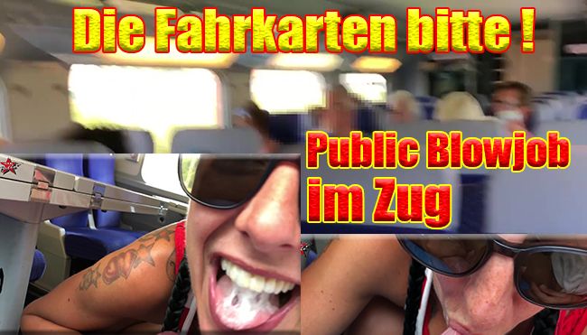 Die Fahrkarten bitte... Public Blowjob im Zug